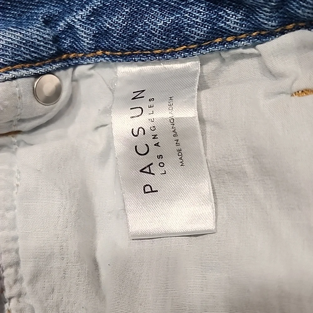 PacSun Vintage Cut Off Blue Denim Shorts. 27 - Picture 8 of 11